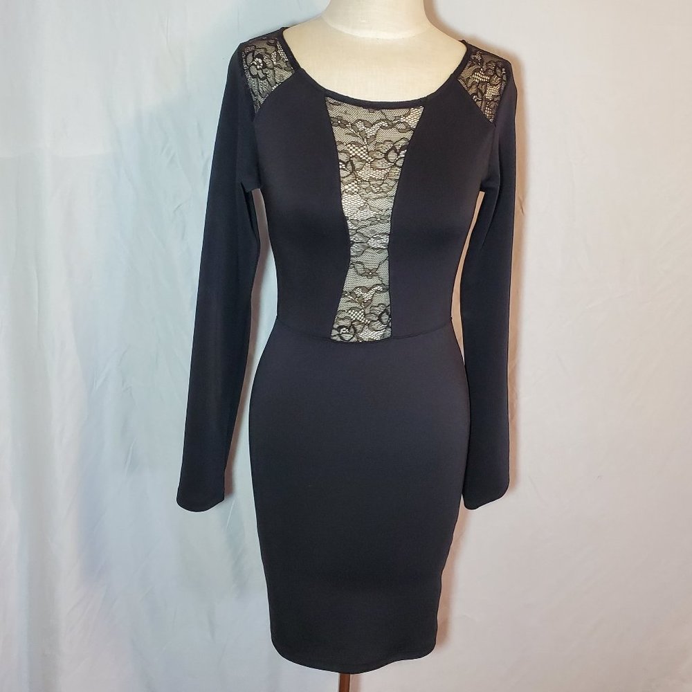 Forever 21 Black Lace Back Dress